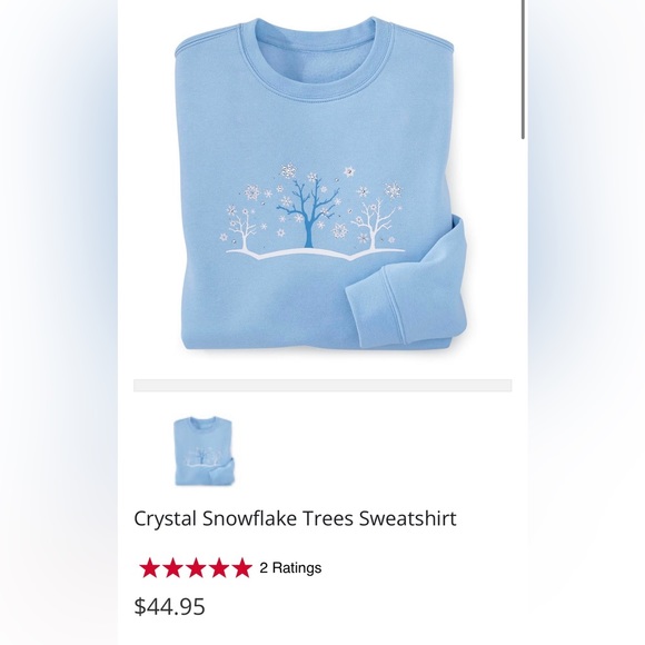 Potpourri Crystal Snowflake Trees Sweatshirt Sweater Long Sleeve Top Large EUC - Picture 10 of 10